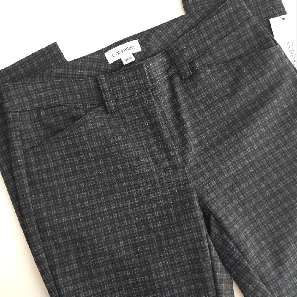 Calvin Klein Plaid Dress Pants | Black and Grey Pants